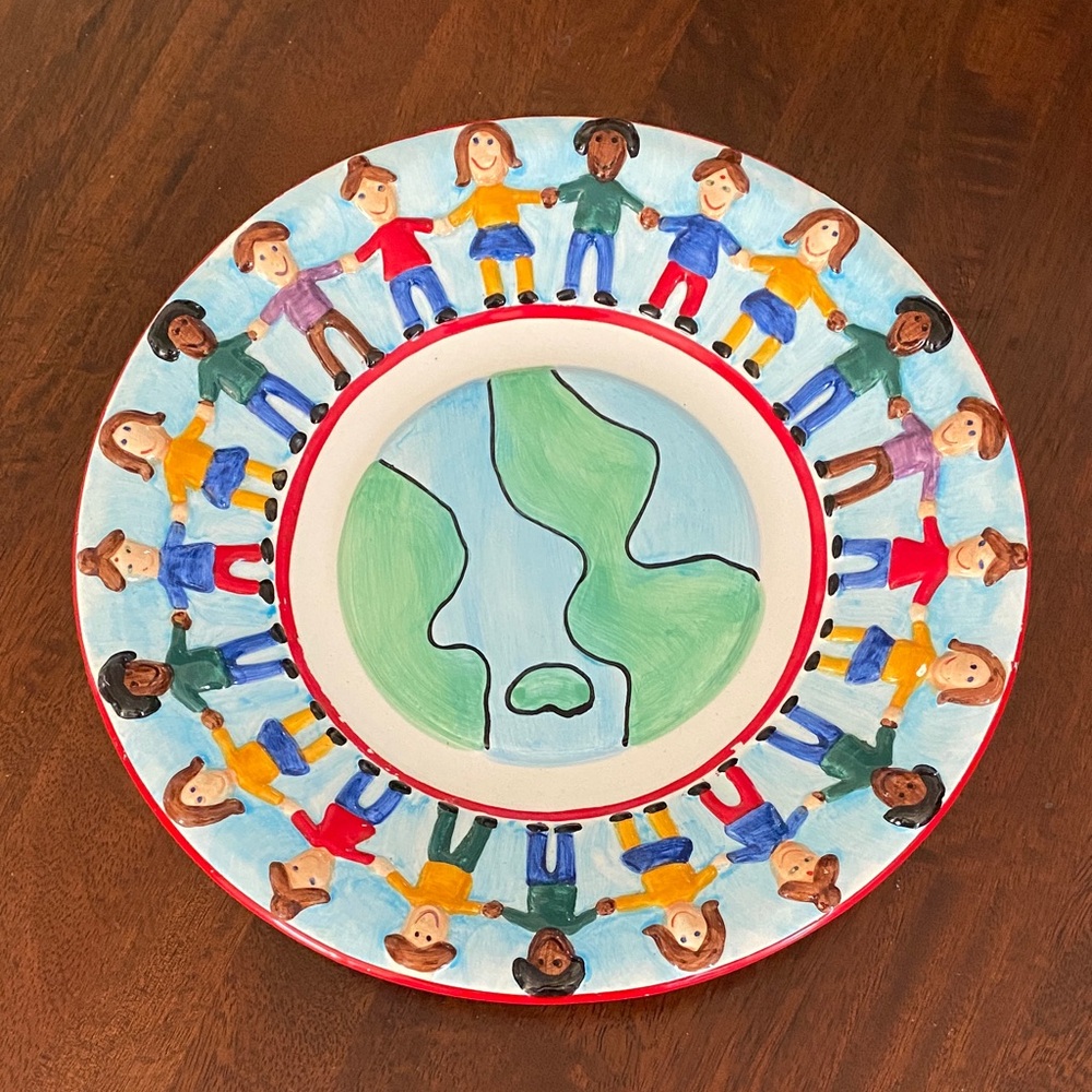 Colorful Children's Plate with World Design